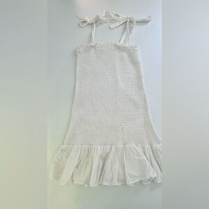 Ever after girls white smocked mini dress